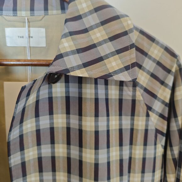 The Row Tavishina Checked Silk-blend Coat Beige by The Row - Picture 7 of 10